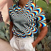 ieftine Polo imprimat pentru bărbați-Bărbați 3D Print Tricou POLO Cămașă de golf Manșon scurt Cămașă Răsfrânt Casual Zilnic Tipărire 3D Negru Albastru piscină Mov Trifoi Curcubeu Imprimeu Buton în jos Îmbrăcăminte Modă Designer Casual