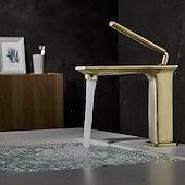 cheap Classical-Basin Sink Mixer Faucet Brass, Tall/Short Bathroom Tap Single Handle One Hole Deck Mounted with Cold Hot Hose Bath Taps Vessel Water Tap