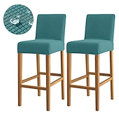 economico Fodera per sedia da pranzo-2 pezzi coprisgabelli da bar idrorepellenti, coprisgabelli da bar elasticizzati bordeaux, coprisgabelli da bar per bar, per patio, bar all&#039;aperto, per matrimonio, con fondo elastico