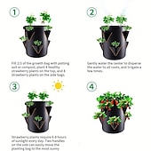 billige plantevekstposer-vokseposer, jordbærplanteposer med håndtak, 5/7/10 gallon kraftige ikke-vevde plantepotter for tomat, gulrot, løk, frukt, blomster og grønnsaker, hageutstyr