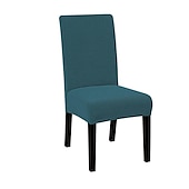 abordables Funda para silla de comedor-Funda para silla de comedor repelente al agua, funda elástica para asiento de silla, funda de licra con protector inferior elástico para comedor, ceremonia de boda, lavable duradera