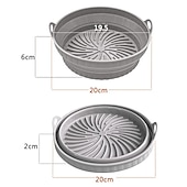 cheap Cooking Utensils-2 Pack Air Fryer Silicone Pot, Food Safe Nonstick Air Fryer Silicone, Heat Resistant, Easy Clean, Reusable Replacement Flammable Parchment Liner, Suitable for Fryer, Oven, Microwave