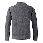 preiswerte Herren Strickjacke-Herren Pullover Strickjacke Fleece Pullover Stricken Strick Feste Farbe V Ausschnitt Stilvoll Täglich Bekleidung Winter Rote Blau XS S M