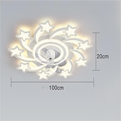 preiswerte Deckenventilator-Leuchten-LED-Deckenventilatoren dimmbar mit Fernbedienung Contral Blumendesign 20 &quot;/ 39&quot; 5/9-Köpfe Unterputz-Deckenleuchte Acryl-Lampenschirm-Kronleuchter Schlafzimmer Wohnzimmer