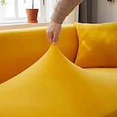 billiga Sofföverdrag-stretch sofföverdrag överdrag vinröd elastisk sektionssoffa fåtölj loveseat 4- eller 4- eller 3-sits L-form grå blå vanlig solid mjuk slitstark tvättbar