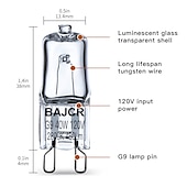 ieftine Lumini LED Bi-pin-bajcr lighting bec cu halogen g9 t4 40w jcd bi-pin (pachet 10) pentru candelabre, pandantive, lumini de cabinet, lumini de peisaj, lămpi de birou și de podea, aplice de perete, 230v reglabil, 2800k