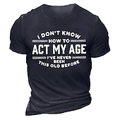 お買い得  メンズグラフィックTシャツ-男性用 レタード グラフィック Tシャツ グラフィックTシャツ コットン 半袖 グラフィック シャツ ブラック ネイビーブルー グリーン 快適なTシャツ バケーション ストリート ファッションデザイナーの衣類