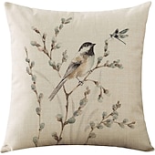 billige blomster- og plantestil-blomst fugl sommerfugl dobbel side putetrekk 4 stk mykt dekorativt putetrekk for soverom stue sofa sofa stol maskinvaskbar