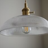 levne Ostrovní světla-led závěsné světlo mini skleněné měděné závěsné stropní závěsné světlo se skleněným vroubkovaným stínítkem čiré sklo závěsné osvětlení pro ložnici obývací pokoj jídelna kuchyně