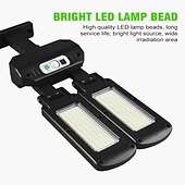 economico Lampioni-lampione solare per esterni lampada da parete a doppia testa con 3 modalità impermeabile sensore di movimento pir illuminazione di sicurezza per giardino patio portico garage 1pz
