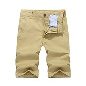 preiswerte Arbeitsshorts-Herren Shorts Kurze Hosen Chino Bermuda Shorts Bermudas Tasche Glatt Komfort Atmungsaktiv Outdoor Täglich Ausgehen Baumwollmischung Modisch Strassenmode Armeegrün Orange