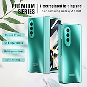 cheap Samsung Cases-Phone Case For Samsung Galaxy Z Fold 5 Z Fold 4 Z Fold 3 Full Body Case Flip Plating Dustproof Solid Colored PC