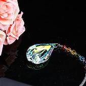baratos Espanta-espíritos-1pc cristal suncatcher pingente de cristal colorido lustre arco-íris criar ornamento de suspensão na parede ornamento de prisma de janela de árvore para quarto home office decoração de jardim