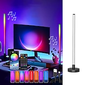 Недорогие Умный ночной свет-Смарт-светодиодная лампа LED Бар RGB Подъёмная ритмическая ночная лампа Музыка Bluetooth APP Пульт управления прикроватным настольным компьютерным игровым телевизионным атмосферным светом Shustar