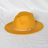 billige Partyhatter-Hatter Ull / Acryl Fedora Formell Bryllup cocktail Royal Astcot Enkel Med Ren Farge Hodeplagg Hodeplagg