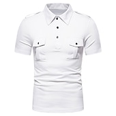 abordables Polo clásico para hombre-Hombre Camisetas polo Polo de algodón Casual Deportes Clásico Manga Corta Básico Cómodo Plano Bolsillo Botones Verano Ajuste regular Negro Blanco Gris Camisetas polo