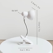 abordables Luces de lectura-1pc mini lámpara de libro lámpara de escritorio de protección ocular con abrazadera lámpara de clip de luz cálida brillante que incluye batería