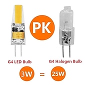 رخيصةأون أضواء LED ثنائي الدبوس-10 قطعة G4 LED لمبة قابلة للتعتيم AC / DC12-24V 2 واط 3 واط 1505 COB مصباح ليد بديل لمبة الهالوجين التقليدية لأضواء الثريا