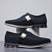 ieftine Saboți și Mocasini Bărbați-mocasini casual pentru bărbați – pantofi respirabili cu model negru și gri, cu cataramă metalică, confortabili și ușori pentru purtarea de zi cu zi