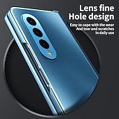 cheap Samsung Cases-Phone Case For Samsung Galaxy Z Fold 5 Z Fold 4 Z Fold 3 Full Body Case Flip Plating Dustproof Solid Colored PC