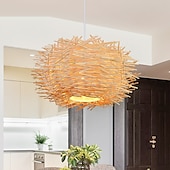 billige Lyktedesign-led pendnat lys bambus lanterne design lysekrone retro 30cm lysekrone takbelysning gjelder for stue soverom restaurant kafé bar restaurant klubb