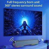 cheap Speakers-RGB Light Wireless Bluetooth Soundbar Hi-Fi Stereo Speaker Upgraded Version Of High Sound Quality For SmartPhone/Tablet/Computer TVHome Theater TV Strong Bass Sound Bar With Remote Control