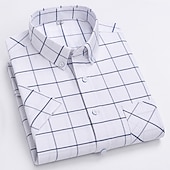 preiswerte Oxford-Hemden für Herren-Herren Oberhemd Gestreiftes Hemd Hemd Oxford Hemd Kariert / Gestreift / Chevron Hochzeit Büro &amp; Karriere Kastanienbraun Hellgelb Hellblau Weiß Langarm Hemdkragen Frühling Sommer Bekleidung Kreuz