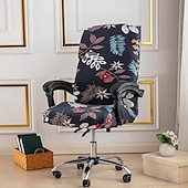 abordables Housse de fauteuil de bureau-Housse de chaise d&#039;ordinateur, housse de chaise de bureau extensible housse de siège de jeu rotative douce durable lavable