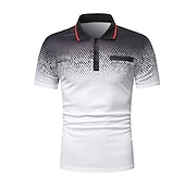 cheap Men&#039;s Classic Polo-Men&#039;s Polo Shirt Golf Shirt Casual Holiday Ribbed Polo Collar Classic Short Sleeve Fashion Basic Color Block Button Summer Regular Fit Fire Red Black White Blue Orange Grey Polo Shirt