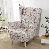billige Lenestoldeksel og armløst stolomslag-stretch wingback stoltrekk vinge stol slipcovers med seteputetrekk spandex jacquard wingback lenestoltrekk til ikea strandmon stol