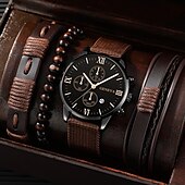 abordables Relojes de Cuarzo-Reloj de Cuarzo para Hombre Set de 4pcs Analogico Retro Estilo Cronógrafo Aleación Nylon Relojes de Estilo Deportivo