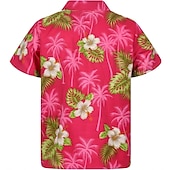 economico Stampa Floreale-Per uomo Floreale Pop art Fiori tropicali Camicia Camicia estiva Maglietta informale Manica corta Camicia Collo ripiegabile Di tendenza Streetwear Essenziale Informale Giornaliero Hawaiano Rosa Rosso