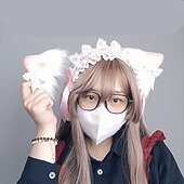 Недорогие Аксессуары для укладки волос-Кошка ко каваи повязка на голову с ушками куроми шпилька Лолита Хэллоуин косплей милые головные уборы кружево горничной аксессуар для волос оголовье для женщин и девочек