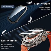 cheap Smartwatch Screen Protectors-Watch Case for Apple Watch Ultra 49mm Screen Protector 49mm 9H Tempered Glass Titanium Alloy Frame Keep Original Touch Sensitive Lightweight Protective Glass Film for iwatch Ultra 49mm