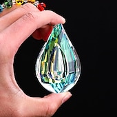 baratos Espanta-espíritos-1pc cristal suncatcher pingente de cristal colorido lustre arco-íris criar ornamento de suspensão na parede ornamento de prisma de janela de árvore para quarto home office decoração de jardim