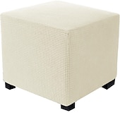 cheap Ottoman Cover-Stretch Ottoman Cover Square Ottoman Slipcovers Rectangular Foldable Storage Stool Cover Bench Cover Furniture Protector Soft Slipcover with Elastic Bottom