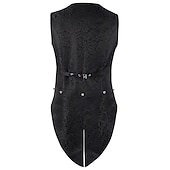 billiga Ytterkläder-Söt Stil Retro / vintage Punk och gotiskt Kappa Väst Jakke Ärmlös Prins Vampyr Pestläkare Adelsman Maskeradkläder Herr Steampunk Jul Halloween Karnival Vuxna Väst Alla årstider