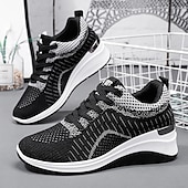 olcso Női tornacipők-Női Tornacipők Rózsaszín Magasító cipők Flyknit cipő Szabadtéri Napi Színes Nyár Rejtett sarok Kerek orrú Sportos Alkalmi minimalizmus Futócipő Gyalogló Repülő szövés Fűzős Fekete Arcpír rózsaszín