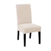 abordables Funda para silla de comedor-Funda para silla de comedor repelente al agua, funda elástica para asiento de silla, funda de licra con protector inferior elástico para comedor, ceremonia de boda, lavable duradera
