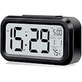 cheap Décor &amp; Night Lights-Smart Night Light Digital Alarm Clock with Date Indoor Temperature Battery Operated Bedside Clock Digital Display for Bedroom Desk Gifts Clock