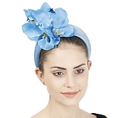 cheap Fascinators-Fascinators Polyester Fall Wedding Kentucky Derby Cocktail Royal Astcot Lady British With Floral Headpiece Headwear