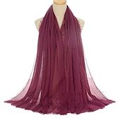 olcso Arab muszlim-muszlim hidzsáb fejfedő egyszínű buborékos sifon sál nőknek divatos puha hidzsáb hosszú sál betakaró sálak 175*70cm