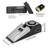 お買い得  ホームアラームシステム-1/2 個ミニ警報ドア停止警報 120db 家庭用に最適くさび形ストッパーアラートセキュリティシステムブロックブロッキングシステム