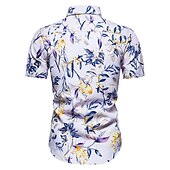 cheap Men&#039;s Casual Shirts-Men&#039;s Shirt Summer Shirt Button Up Shirt Casual Shirt Beach Shirt Summer Hawaiian Shirt Red Purple Short Sleeve Florals Shirt Collar Outdoor Going out Print Clothing Apparel Streetwear Stylish Casual
