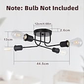 お買い得  シーリングライト調光可能タイプ-フリーフォーム diy 半埋め込みシーリングランプ 4-8 ランプ e26/e27 インダストリアルスタイルのシャンデリア ブラックとゴールド 中世のシャンデリア 寝室 ダイニングルーム リビングルーム ac110v ac220v