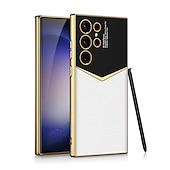 levne Pouzdra pro Samsung-telefon Carcasă Pro Samsung Galaxy S25 S24 Ultra Plus S23 Zadní kryt Držák na tužky Galvanizované Ochrana celého těla Jednobarevné PC PU kůže