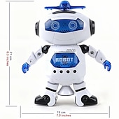 billiga elektronisk underhållning-musikalisk gående dansande robotleksak för barn blinkande ljus 360 kroppssnurrande småbarn pojkar flickor rolig leksaksfigur (modell 1)