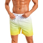 お買い得  男性用水泳パンツ-男性用 ボードショーツ スイムショーツ スイムトランク ドローストリング メッシュ裏地付き 弾性ウエスト 勾配 速乾性 ショート カジュアル 日常 祝日 ハワイアン ボヘミアン ブラック ピンク マイクロエラスティック