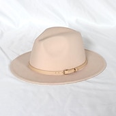 billige Partyhatter-Hatter Ull / Acryl Fedora Formell Bryllup cocktail Royal Astcot Enkel Med Ren Farge Hodeplagg Hodeplagg