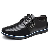 preiswerte Sneaker für Herren-Freizeit-Schnürschuhe aus Kunstleder für Herren – stylische blaue und schwarze Low-Top-Sneaker mit rutschfester Sohle für den Alltag und halbformelle Anlässe